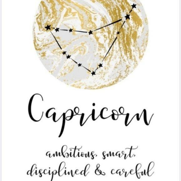 Capricorn zodiac sign constellation gold art print - Picture 2 of 2